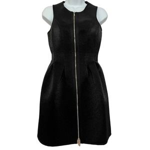 Marciano Women's Black Metallic Neoprene Sleeveless Mini-Dress Pockets - Size 0